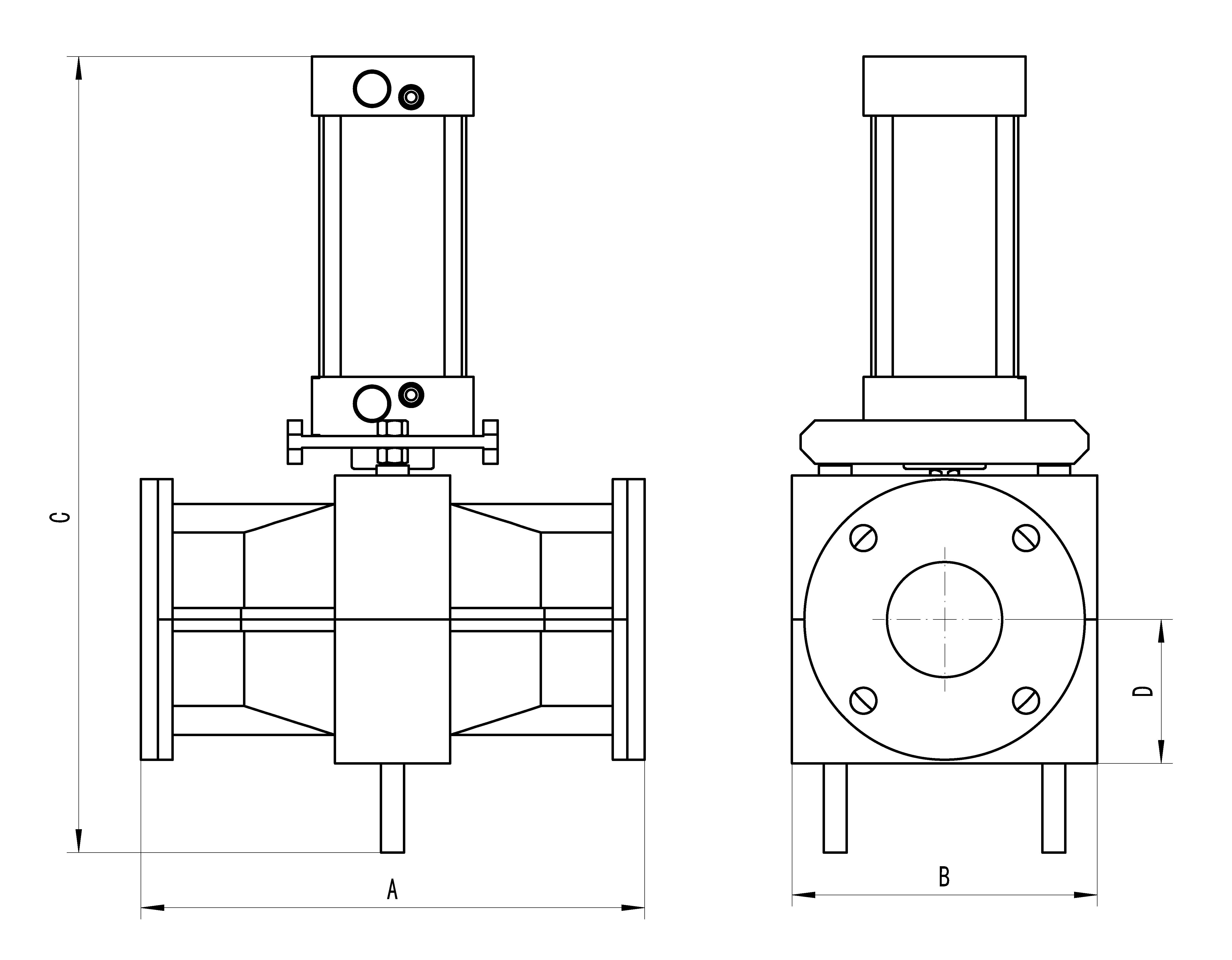 Z type pinch valve Pneumatic type